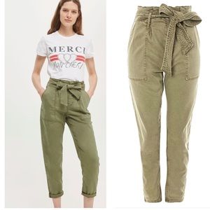 Topshop green utility trouser